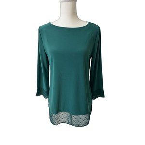 JONESNY Green 3/4 Sleeve Blouse Top Size Small NEW